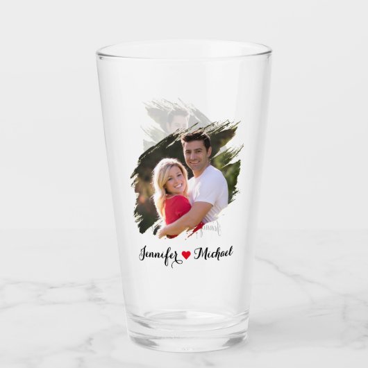 グラフィティクールエフェクトカップルのフォトビモノグラムのール タンブラーグラス (正面)