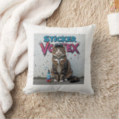 グラフィティクールキャットアーバン通りスタイルキャットアート クッション (ブランケット)
