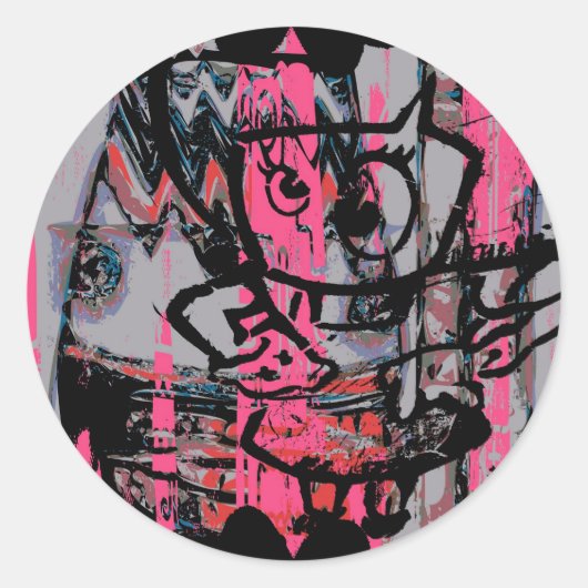 グラフィティグランジグラフィックステッカー ラウンドシール (正面)
