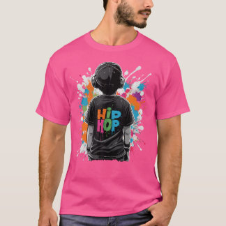 グラフィティグランジ絵を描(ばちゃばちゃ)跳ねるバイキッド着用お尻 Tシャツ