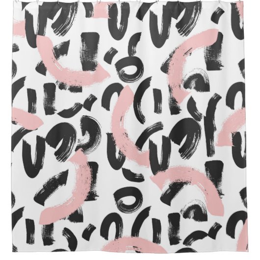 グラフィティグランジ:アートブラシストローク。 シャワーカーテン (正面)