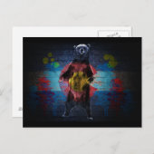 グラフィティコロラド州旗グランジクマのはがき ポストカード (正面/裏面)