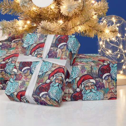 グラフィティサンタのクリスマス包装紙 ラッピングペーパー (クリスマス)
