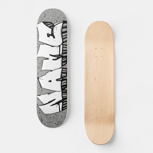 グラフィティスケートボード任意の名前や単語を作ることができる スケートボード (正面)