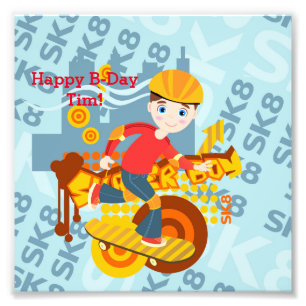 グラフィティスケートボード子供の誕生日パーティー フォトプリント