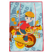 グラフィティスケートボード子供の誕生日パーティー ミディアムペーパーバッグ (裏面)