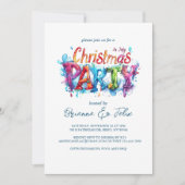 グラフィティスタイルのクリスマス・イン・ジュライ・パーティー 招待状 (正面)