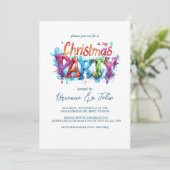 グラフィティスタイルのクリスマス・イン・ジュライ・パーティー 招待状 (スタンド正面)