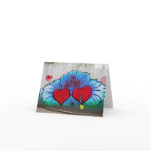 グラフィティスタイルのバレンタインカード