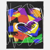 グラフィティスタイルカラフルメディハート フリースブランケット (正面)