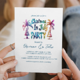 グラフィティスタイルクリスマス7月のパーティー 招待状