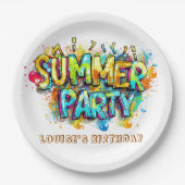 グラフィティスタイルサマーパーティー ペーパープレート (正面)