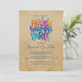 グラフィティスタイルハウスベージュウォーミングパーティー 招待状 (スタンド正面)