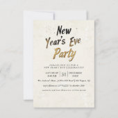 グラフィティスタイルベージュニューイヤー大晦日パーティー 招待状 (正面)