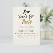 グラフィティスタイルベージュニューイヤー大晦日パーティー 招待状 (スタンド正面)