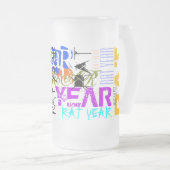 グラフィティスタイルラットイ中国のヤー〔占星術の〕十二宮図グラスマグ フロストグラスビールジョッキ (正面右)