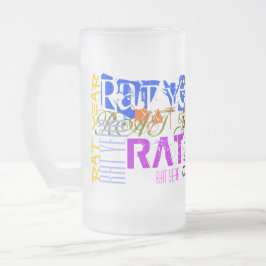 グラフィティスタイルラットイ中国のヤー〔占星術の〕十二宮図グラスマグ フロストグラスビールジョッキ