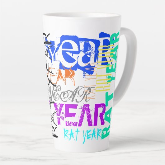 グラフィティスタイル中国のラットイヤー〔占星術の〕十二宮図Lラテマグ カフェラテマグ (右アングル)