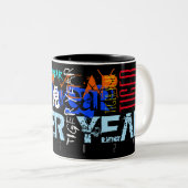 グラフィティスタイル中継タイガー年2022マグカップ ツートーンマグカップ (正面右)