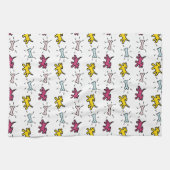 グラフィティスタイル犬とボーンズホワイトドッグタオル6 キッチンタオル (横)