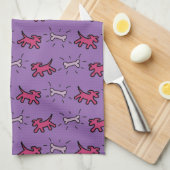 グラフィティスタイル犬骨を選択カラードッグタオル2 キッチンタオル (四つ折り)