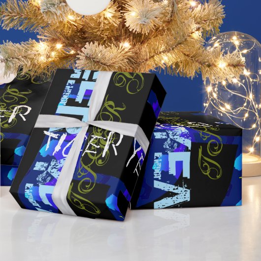 グラフィティスタイル繰り返しタイガー年2022 WP ラッピングペーパー (クリスマス)