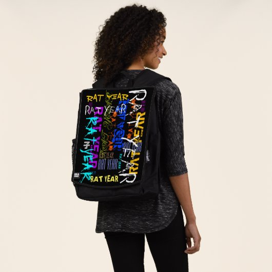 グラフィティスタイル繰り返しラットメタル年2020 BackP バックパック (着用)