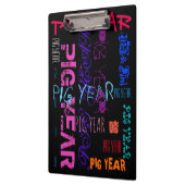 グラフィティスタイル繰り返しPig Year 2019クリップボード クリップボード (左)