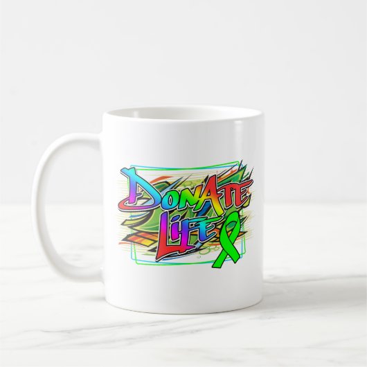グラフィティスタイル臓器提供認識度 コーヒーマグカップ (左)