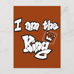グラフィティスタイル「私は王だ」王冠 ポストカード
