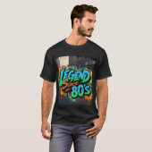 グラフィティスタイル「80年代の伝説」メンスTシャツ Tシャツ (正面フル)