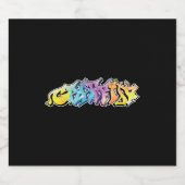 グラフィティスプレー絵画の絵師グラフィティは芸術である スパークリングワインラベル (シングルラベル)