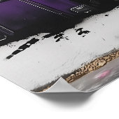 グラフィティスーツケースと時計ツリー – アーバンアート ポスター (角)