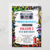 グラフィティテーマ誕生日カードの招待状 招待状 (正面)