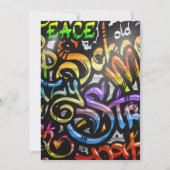 グラフィティテーマ誕生日カードの招待状 招待状 (裏面)