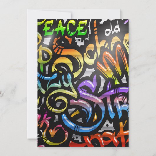 グラフィティテーマ誕生日カードの招待状 招待状 (裏面)