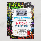 グラフィティテーマ誕生日カードの招待状 招待状 (正面/裏面)