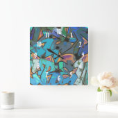 グラフィティデザインウォールクロック スクエア壁時計 (ホーム)