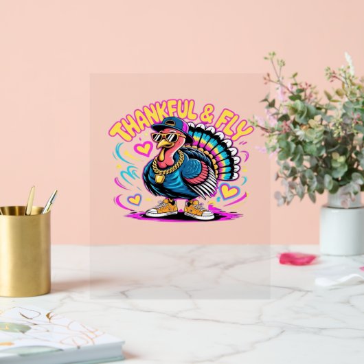 グラフィティトルコのヴィーブ – 感謝とフライの漫画アート アクリルサイン (ウェディング)