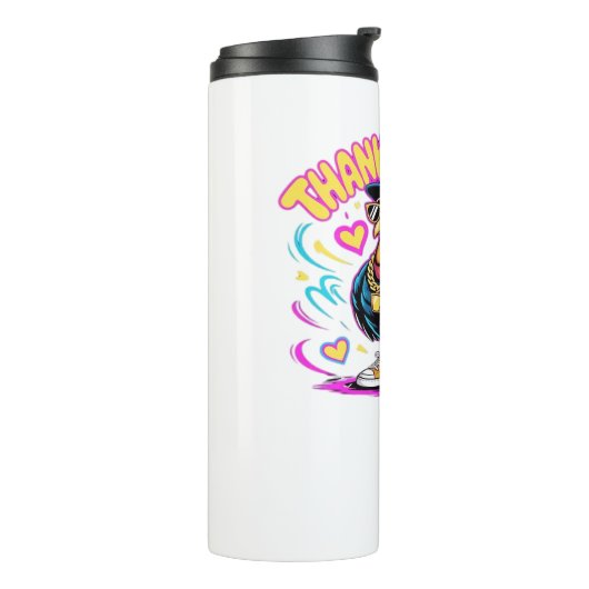 グラフィティトルコのヴィーブ – 感謝とフライの漫画アート タンブラー (回転左)