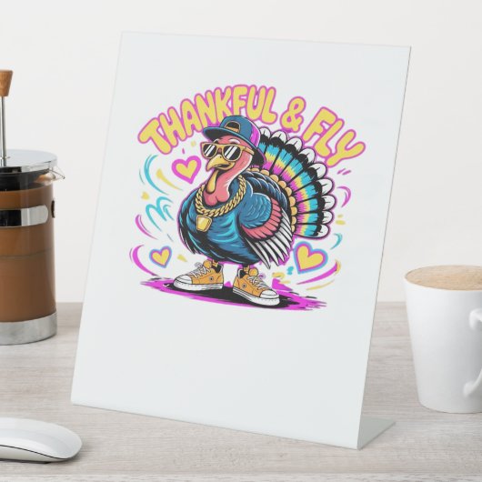 グラフィティトルコのヴィーブ – 感謝とフライの漫画アート 台座サイン (インサイチュ)