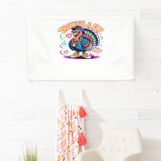 グラフィティトルコのヴィーブ – 感謝とフライの漫画アート 横断幕 (インサイチュ)