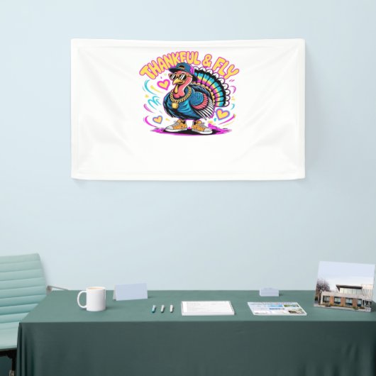 グラフィティトルコのヴィーブ – 感謝とフライの漫画アート 横断幕 (トレードショー)