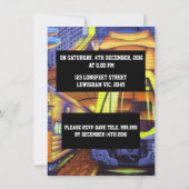 グラフィティトレイン誕生日招待状 招待状 (裏面)