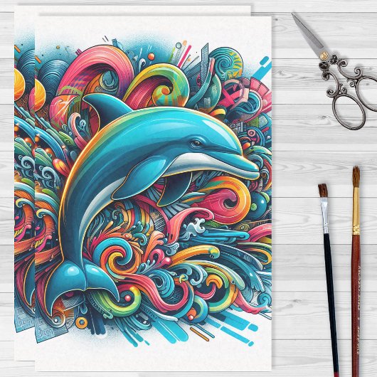 グラフィティドルフィンレインボー・オブ・カラーズデコップル 薄葉紙