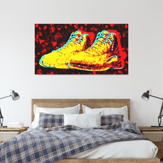 グラフィティハイスニーカー新アート油 キャンバスプリント (インサイチュ (寝室))