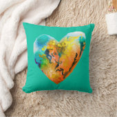 グラフィティハート水彩画 クッション (ブランケット)