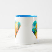 グラフィティハート水彩画 ツートーンマグカップ (中央)