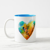 グラフィティハート水彩画 ツートーンマグカップ (左)