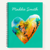 グラフィティハート水彩画 ノートブック (正面)